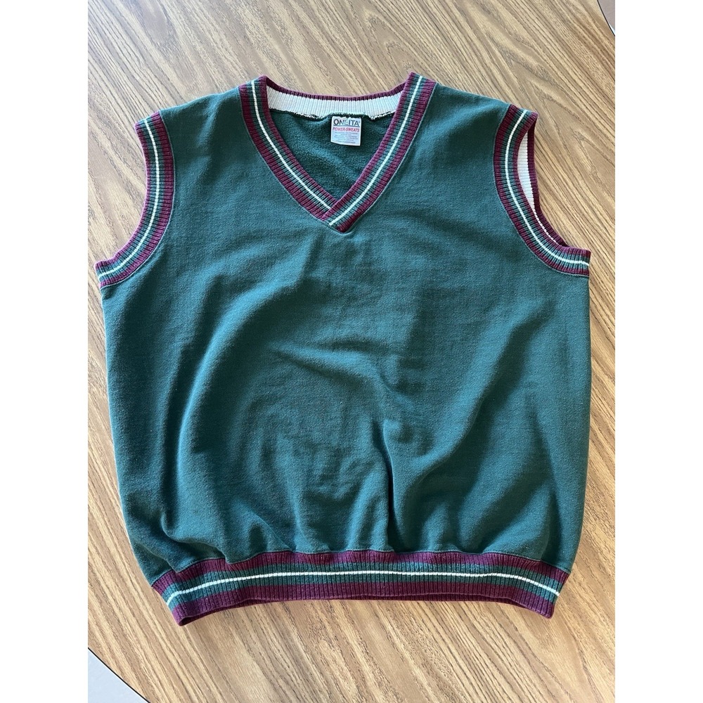 Vintage Oneita Power Sweats Golf Vest Size Large